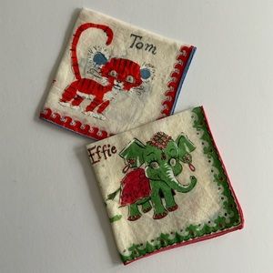 Tiger & Elephant Vintage Hankies